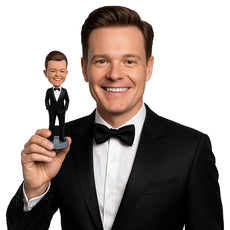 Custom Bobblehead Cute Little Groomsman Boy Wearing A Suit - Wedding & Couples Ring Bearer Personalized Bobblehead & Cake Topper