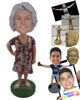 Custom Bobblehead Gorgeous Lady In One-Piece Attire With Hands On Her Waist - Leisure & Casual Casual Females Personalized Bobblehead & Cake Topper
