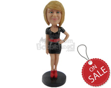 Custom Bobblehead Sexy Hot Girl In One Piece Attire With Matching Heels - Leisure & Casual Casual Females Personalized Bobblehead & Cake Topper