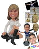 Custom Bobblehead Beautiful And Sexy Girl In Long Boots - Leisure & Casual Casual Females Personalized Bobblehead & Cake Topper