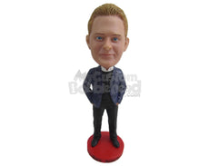Custom Bobblehead Well Groomed Man In Perfect Suit - Leisure & Casual Casual Males Personalized Bobblehead & Cake Topper
