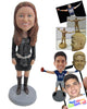 Custom Bobblehead Girl Ready To Rock Wearing A Short Dress With Long Boots - Leisure & Casual Casual Females Personalized Bobblehead & Cake Topper