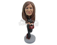 Custom Bobblehead Lady Wearing A Top And Fashionable Pant Ready To Rock And Roll - Leisure & Casual Casual Females Personalized Bobblehead & Cake Topper