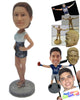 Custom Bobblehead Beautiful Gal Wearing A Top And Short Skirt With High Heels - Leisure & Casual Casual Females Personalized Bobblehead & Cake Topper