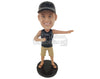Custom Bobblehead Cool Boy Wearing A Vest And Shorts With Sandals - Leisure & Casual Casual Males Personalized Bobblehead & Cake Topper