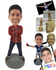 Custom Bobblehead Fashionable Boy Wearing A Shirt And Jeans With Shoes - Leisure & Casual Casual Males Personalized Bobblehead & Cake Topper