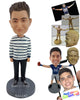 Custom Bobblehead Great Looking Man Wearing Smart Shirt - Leisure & Casual Casual Males Personalized Bobblehead & Cake Topper