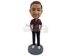 Custom Bobblehead Fashionable dude wearing a nice opened button-down shirt with hands in pockets - Leisure & Casual Casual Males Personalized Bobblehead & Action Figure