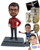 Custom Bobblehead Nice man wearing long sleeved polo shirt holding a cup of coffee ready to star the day - Leisure & Casual Casual Males Personalized Bobblehead & Action Figure