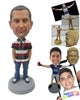 Custom Bobblehead Classic Cool Dude In Polo With Hands In Pocket - Leisure & Casual Casual Males Personalized Bobblehead & Cake Topper