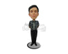 Custom Bobblehead Bold Lady In Police Attire With Hands Clenched Back - Leisure & Casual Casual Females Personalized Bobblehead & Cake Topper