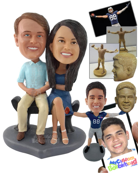 Lovers Sitting In Chair Custom Bobblehead main image 1
