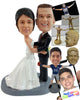 Custom Bobblehead Wedding couple facing eachother ready to say the words wearing beautiful suit and dress - Wedding & Couples Bride & Groom Personalized Bobblehead & Action Figure