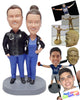 Custom Bobblehead Doctor couple wearing medical outfits and jackets - Wedding & Couples Couple Personalized Bobblehead & Action Figure