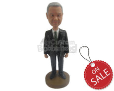 Custom Bobblehead Father Of The Bride Wearing Classic Formal Outfit Ready For The Wedding Ceremony - Wedding & Couples Father Of The Bride Personalized Bobblehead & Cake Topper