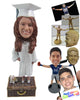 Custom Bobblehead Graduated Gal With Gorgeous Gown - Careers & Professionals Graduates Personalized Bobblehead & Cake Topper
