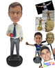Custom Bobblehead Businessman Dude Wearing Formal Outfit Having A Cup Of Tea - Careers & Professionals Corporate & Executives Personalized Bobblehead & Cake Topper