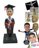 Custom Bobblehead Cool Graduate Pal In Cap And Gown And Certificate In His Hands - Careers & Professionals Graduates Personalized Bobblehead & Cake Topper