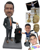 Custom Bobblehead Businessman Ready To Board The Plane With 2 Carry On Suitcases - Careers & Professionals Corporate & Executives Personalized Bobblehead & Cake Topper
