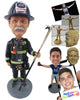 Custom Bobblehead Chief Firefighter - Careers & Professionals Firefighters Personalized Bobblehead & Cake Topper