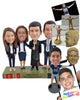 Custom Bobblehead Lawyers and Judge family on top of a law book base - Careers & Professionals Lawyers Personalized Bobblehead & Action Figure