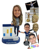 Custom Bobblehead Intelligent girl showing specs chart data - Careers & Professionals Corporate & Executives Personalized Bobblehead & Action Figure