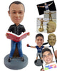 Custom Bobblehead intrepid male reading a "women for dummies guide" book - Careers & Professionals Reporters Personalized Bobblehead & Action Figure
