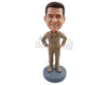 Custom Bobblehead Air force pilot wearing his duty uniform with hands on hips waiting to start action - Careers & Professionals Arms Forces Personalized Bobblehead & Action Figure