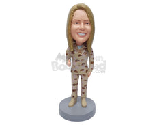 Custom Bobblehead Arm woman officer wearing her uniform giving a thumbs up  - Careers & Professionals Arms Forces Personalized Bobblehead & Action Figure