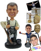 Custom Bobblehead Gentlemen Wearing Suspenders With A Piece Of Wood And Some Laces In His Hand - Careers & Professionals Casual Males Personalized Bobblehead & Cake Topper