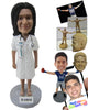 Custom Bobblehead Female Doctor With Stethoscope Around The Neck - Careers & Professionals Medical Doctors Personalized Bobblehead & Cake Topper