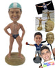 Custom Bobblehead Cool Diving Dude Wearing Speedo Briefs Ready To Dive Into The Water - Sports & Hobbies Surfing & Water Sports Personalized Bobblehead & Cake Topper