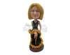 Custom Bobblehead Gorgeous Girl Sitting Wearing A Sexy Gown - Sports & Hobbies Dancing Personalized Bobblehead & Cake Topper