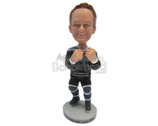 Custom Bobblehead Big Hand Ice Hockey Player Ready To Punch The Crap Out Of You - Sports & Hobbies Ice & Field Hockey Personalized Bobblehead & Cake Topper