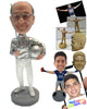 Custom Bobblehead Male Fencer In Fancy Fencing Outfit - Sports & Hobbies Fencing Personalized Bobblehead & Cake Topper