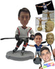 Custom Bobblehead Male Ice Hockey Player Skating After The Ball - Sports & Hobbies Ice & Field Hockey Personalized Bobblehead & Cake Topper