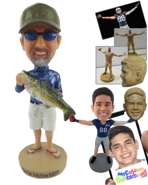 Custom Bobblehead Fisherman Holding A Big Fish- Gift For Fisherman [52254]  - $75.90 @ Dolls2u - Bobbleheads Sculpted From Your Photos