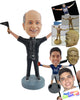 Custom Bobblehead Priest football fan chearing with arms up holding flags - Sports & Hobbies Baseball & Softball Personalized Bobblehead & Action Figure