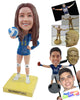 Custom Bobblehead Nice looking vollyball player handing the ball with one hand on the hip - Sports & Hobbies Volleyball Personalized Bobblehead & Action Figure