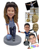 Custom Bobblehead Female Bowling Professional Player Throwing The Ball For A Perfect Game - Sports & Hobbies Bowling Personalized Bobblehead & Cake Topper