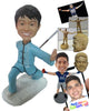 Custom Bobblehead Karate Kid With A Fighting Artifact In Hand Showing Karate Moves - Sports & Hobbies Boxing & Martial Arts Personalized Bobblehead & Cake Topper