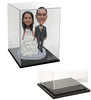 Custom Bobblehead Bride, Groom And 2 Kids Wedding Design - Wedding & Couples Bride & Groom Personalized Bobblehead & Cake Topper