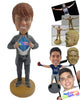 Custom Bobblehead Cool Dude In Formal Outfit Showing His Superhero Costume - Super Heroes & Movies Super Heroes Personalized Bobblehead & Cake Topper