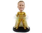 Custom Bobblehead Amazing Superhero With Long Cape - Super Heroes & Movies Super Heroes Personalized Bobblehead & Cake Topper