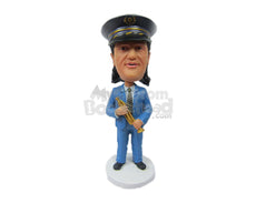 Custom Bobblehead Trumpetist Playing Trumpet Wearing Formal Attire - Musicians & Arts Wind Instruments Personalized Bobblehead & Cake Topper