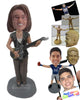 Custom Bobblehead Gorgeous Lady Playing Some Tunes In Her Guitar - Musicians & Arts Strings Instruments Personalized Bobblehead & Cake Topper
