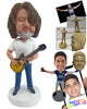Custom Bobblehead Inspired guitar player wearing a v-neck t-shirt and cool shoes - Musicians & Arts Strings Instruments Personalized Bobblehead & Action Figure
