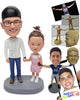 Custom Bobblehead Fashionable dad with his young daughter wearing nice cool clothe - Parents & Kids Dad & Kids Personalized Bobblehead & Action Figure