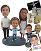 Custom Bobblehead Nice family of three wearing casual clothes - Parents & Kids Mom, Dad & Kids Personalized Bobblehead & Action Figure