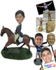 Custom Bobblehead Gorgeous Equestrian Lady Riding A Horse - Pets & Animals Horses Personalized Bobblehead & Cake Topper